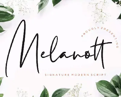 Melanott Modern Signature font