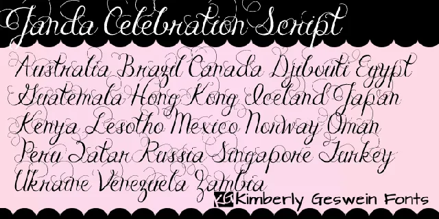 Janda Celebration Script font