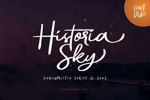 Historia Sky Script Free font