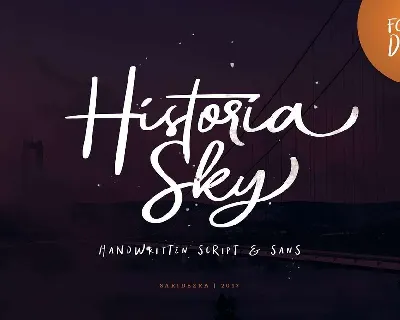 Historia Sky Script Free font