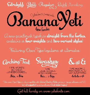 Banana Yeti Free font