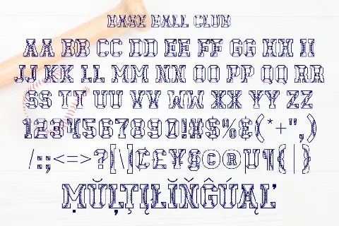 Baseball Club font