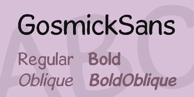 GosmickSans font