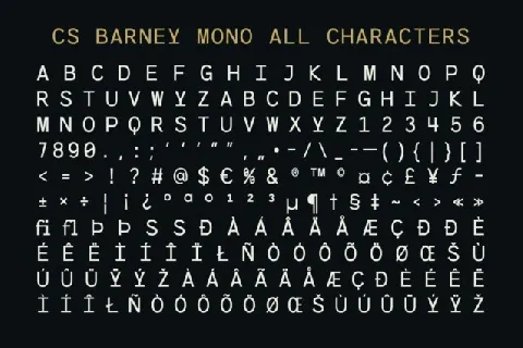 CS Barney Mono 3D font