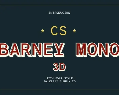 CS Barney Mono 3D font