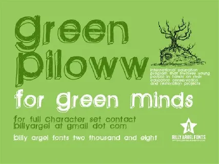 Green piloww font