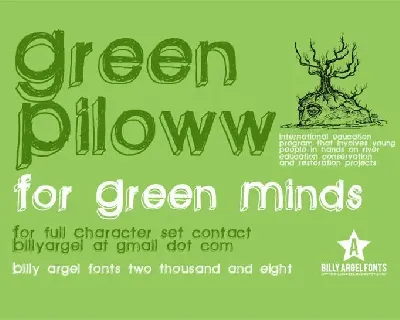 Green piloww font