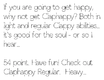 Claphappy Light font