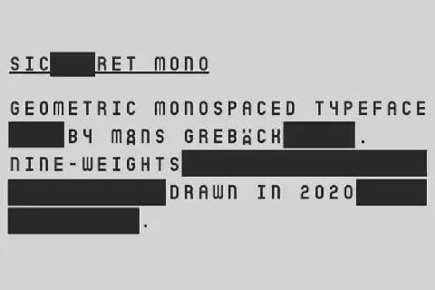Sicret Mono Sans Serif font