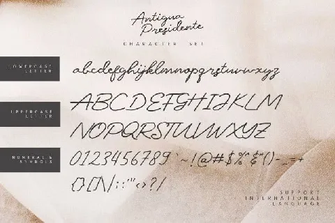 Antigua Presidente Script font
