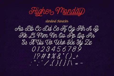 Higher Monday font