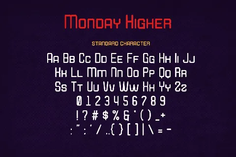 Higher Monday font