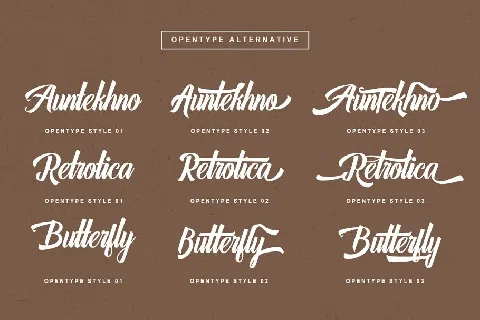 Auntekhno Brush font