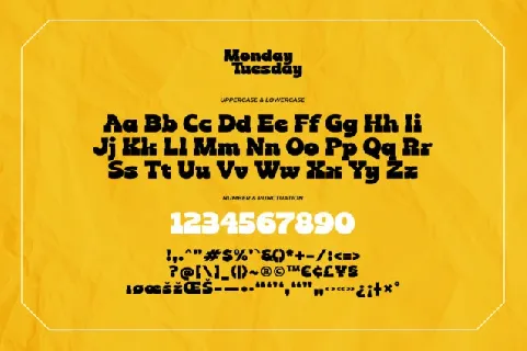 Monday Tuesday font