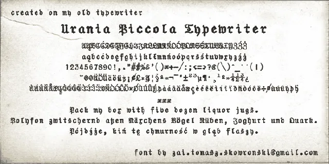 Urania Piccola Typewriter font