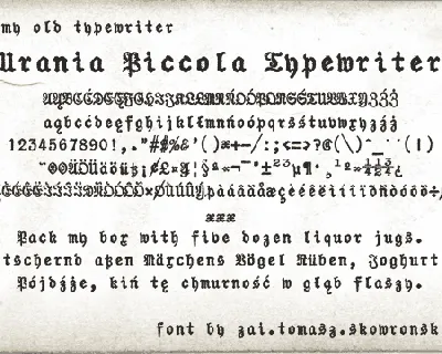 Urania Piccola Typewriter font