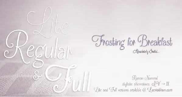 Frosting for Breakfast font