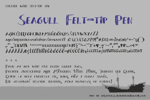 Seagull Felt-tip Pen font