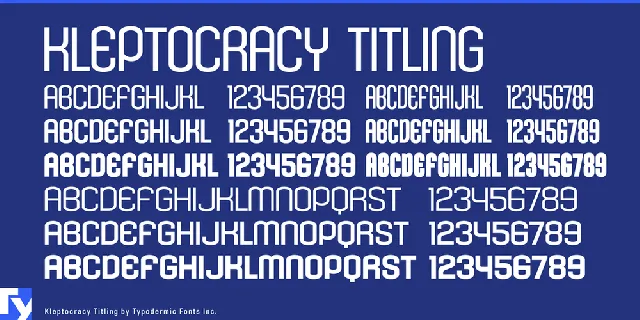 Kleptocracy Titling Family font