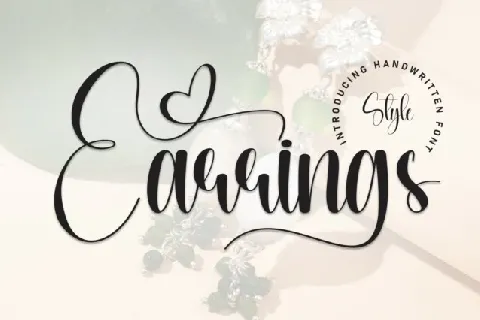 Earrings Calligraphy font