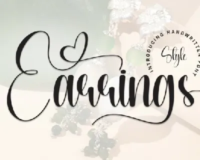 Earrings Calligraphy font