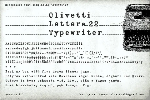 Olivetti Lettera 22 Typewriter font