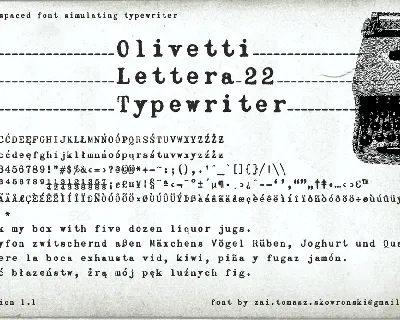 Olivetti Lettera 22 Typewriter font