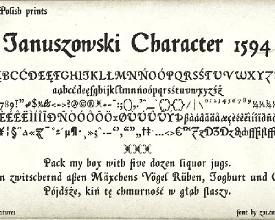 Januszowski Character 1594 font