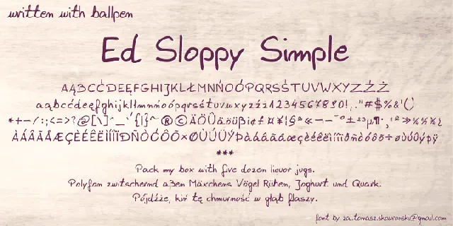 Ed Sloppy Handwritten font