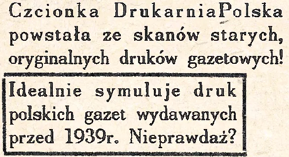 Drukarnia Polska font