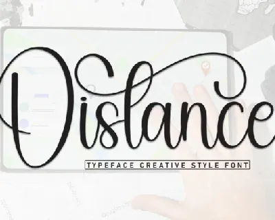 Distance Calligraphy font