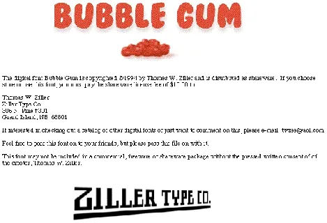 BubbleGum Download font