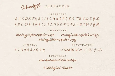 Schoolyst Handwritten font