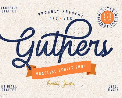 Guthers Textured_DEMO font