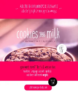 Cookies and milk font