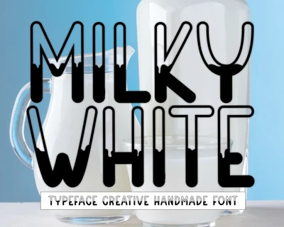 Milky White Display font