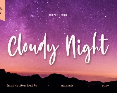 Cloudy Night Script font