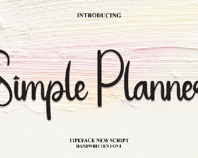Simple Planner Script font