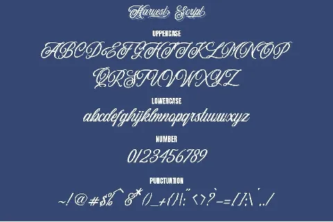 Harvest Script font