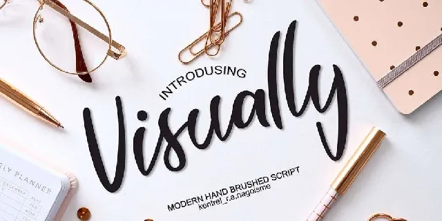 Visually Modern Script font