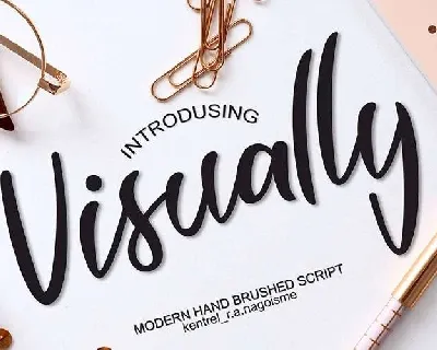 Visually Modern Script font