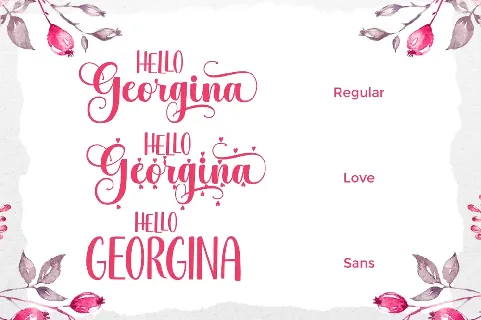 Hello Georgina Script font