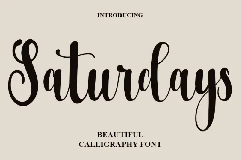 Saturdays font