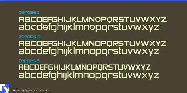 Zeroes font