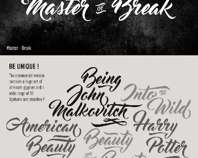 Master of Break Free font