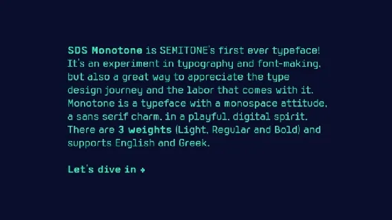 SDS Monotone font