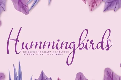 Hummingbirds Script font