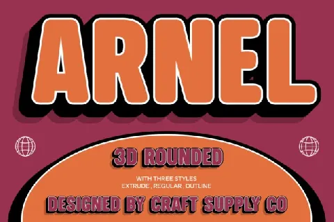 Arnel Rounded 3D font