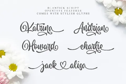 Blantick Script font