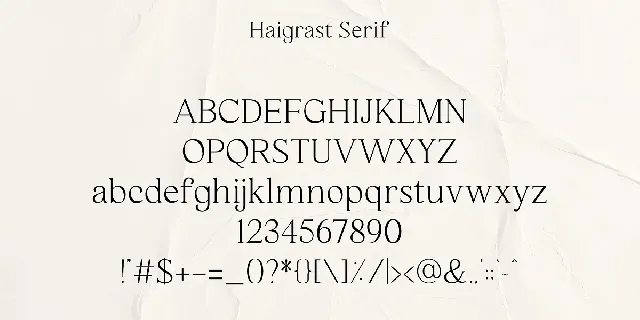 Haigrast Serif font